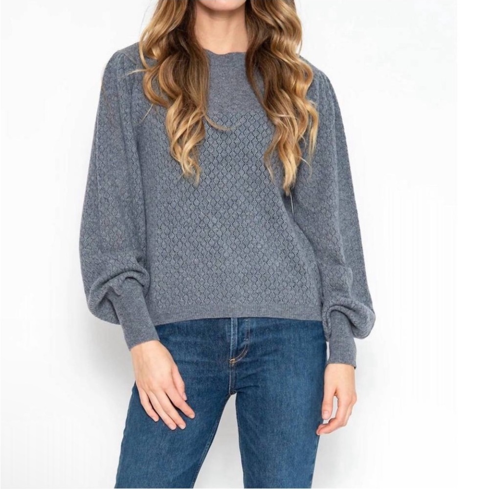 Like new - cashmere Pointelle One Grey Day sweater - Gray